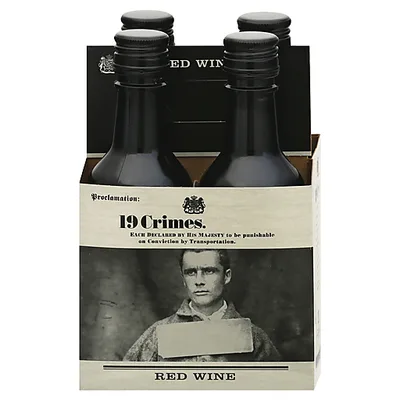 19 Crimes Red Blend Wine - 4pk/187ml Bottles