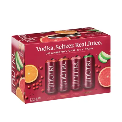 Nutrl Vodka Seltzer Cranberry Variety Pack 8 Cans
