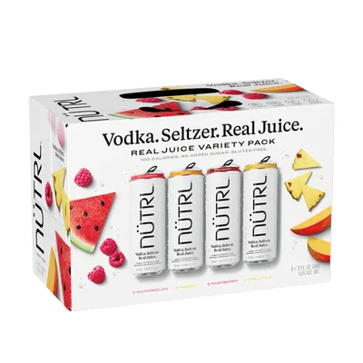 Nutrl Vodka Hard Seltzer, Real Fruit Juice Variety