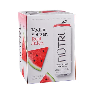 Nutrl Watermelon Vodka Seltzer 4pk Can