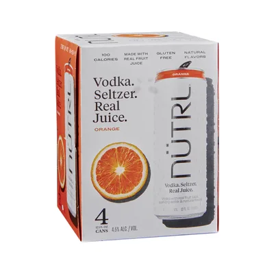 Nutrl Orange Vodka Seltzer 4 Pack, 12 Fl. Oz. Cans