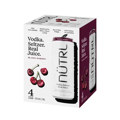 Nutrl Black Cherry Vodka Seltzer 4Pk - 12Oz Cans