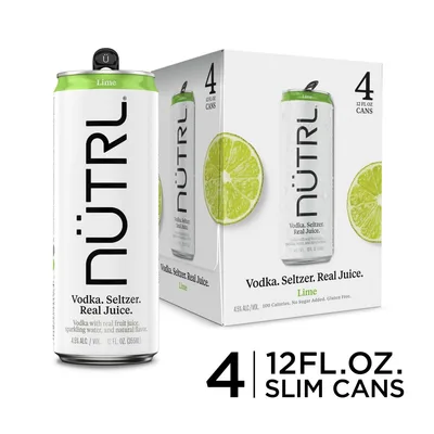 Nutrl Lime Vodka Seltzer 4pk - 12oz Cans
