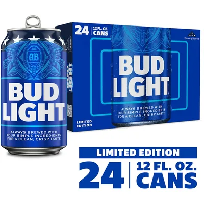 Bud Light American Lager Beer 24 Pack, 12 Fl Oz Cans