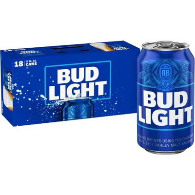 Bud Light Beer, 18 Pack 12 Fl. Oz. Cans