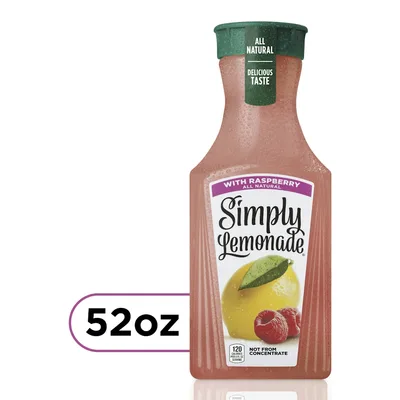 Simply Lemonade With Raspberry All Natural, 52 Fl Oz Bottle