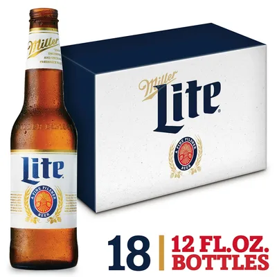 Miller Lite Lager Beer, 18 Pack, 12 Fl. Oz. Bottles, 4.2% ABV