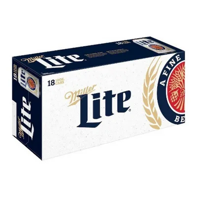 Miller Lite Lager Beer, 18 Pack, 12 Fl. Oz. Cans, 4.2% ABV