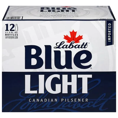 Labatt Blue Light Canadian Pilsener Beer - 12pk/12 Fl Oz Bottles