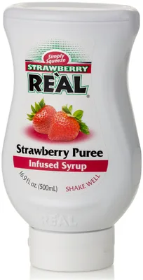 Re'al Simply Squeeze Infused Syrup, Strawberry, Puree 16.9 Fl Oz