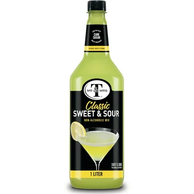 Mr & Mrs T Sweet Sour Mix 1 Liter Bottle 33.81 Fl Oz