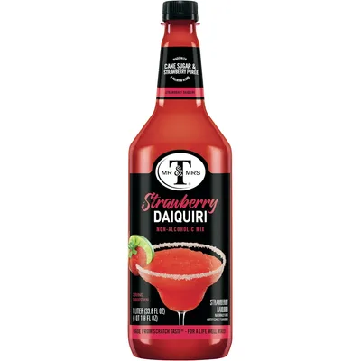 Mr & Mrs T Strawberry Daiquiri Margarita Mix Bottle 1 Liter