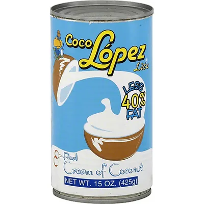 Coco Lopez Lite Cream Of Coconut, Real, Less 40% Fat
