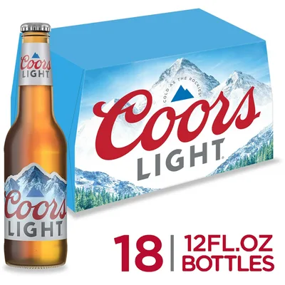 Coors Light Lager Beer, 18 Pack, 12 Fl. Oz. Bottles, 4.2% Abv