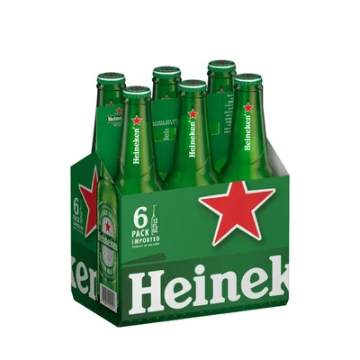 Heineken Original Lager Beer, 6 Pack, 12 Fl Oz Bottles