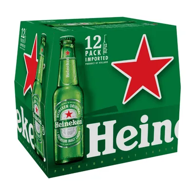Heineken Beer, Premium, Malt Lager, Original, 12 Pack