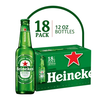 Heineken Original Lager Beer 18 Pack 12 Fl Oz Bottles