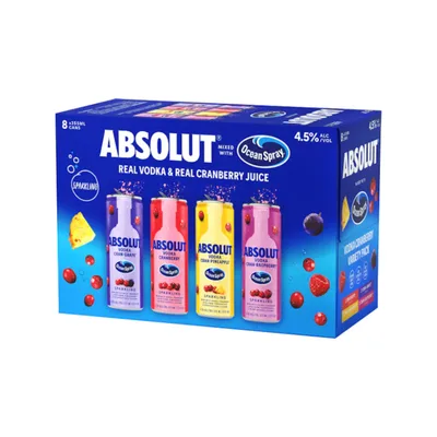 Absolut Ocean Spray Cranberry Ready-to-drink Vodka Cocktail Variety Pack