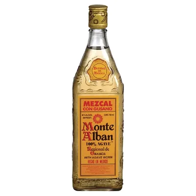 Monte Alban Mezcal Con Gusano With Agave Worm 750ml Bottle