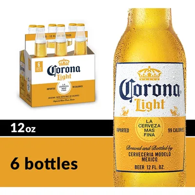 Corona Light Mexican Lager Beer Bottles