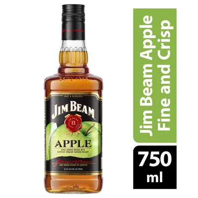 Jim Beam Whiskey, Kentucky Straight Bourbon, Apple 750 Ml