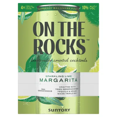 On The Rocks Sparkling Lime Margarita Cocktail 4pk Can