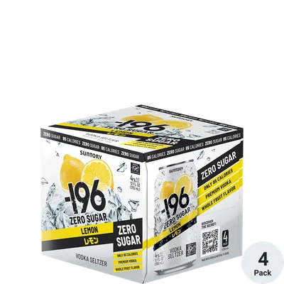 -196 Suntory Zero Sugar Lemon Vodka Seltzer 4pk Cans