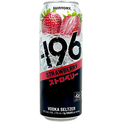 Suntory 196 Strawberry Vodka Seltzer 24oz Can