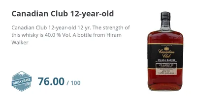 Canadian Club Classic 12 Year Old Whisky