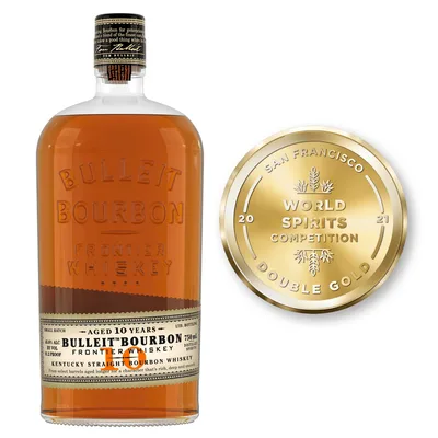 Bulleit 10 Year Old Kentucky Straight Bourbon Frontier Whiskey 750ml