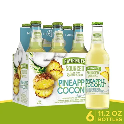 Smirnoff Sourced Pineapple Coconut 6 Pack Bottles