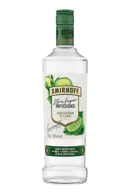 Smirnoff Zero Sugar Infusions Vodka, Cucumber & Lime – 750ml