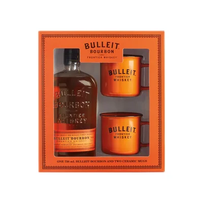 Bulleit Bourbon Whiskey With Two Branded Ceramic Mugs 750 Ml