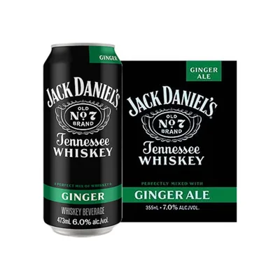 Jack Daniel's Tennessee Whiskey, Ginger Ale Cocktail - 4pk/355ml Cans