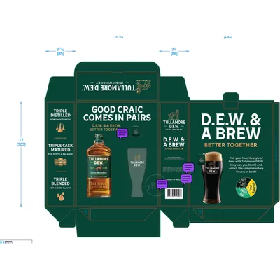 Tullamore Dew 750mL Gift Set W/ Glasses