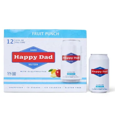 Happy Dad Fruit Punch Hard Seltzer 12 Pack Cans