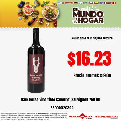 Dark Horse Cabernet Sauvignon Red Wine 75cl