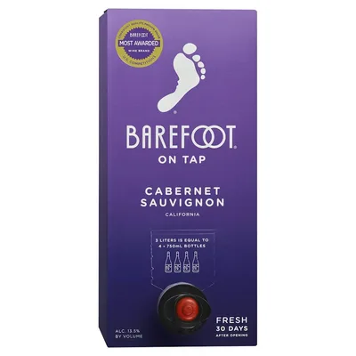 Barefoot Cellars On Tap Cabernet Sauvignon California Red Wine Box