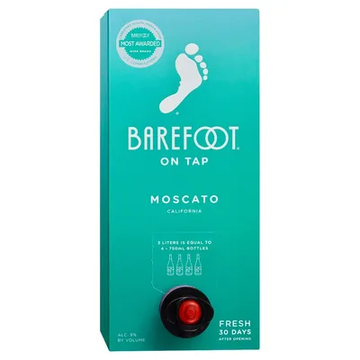 Barefoot On Tap Moscato California Box White Wine