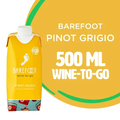 Barefoot Pinot Grigio White Wine Tetra 500ml 500 Ml