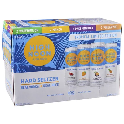 High Noon Tropical Pack Vodka Hard Seltzer Variety 355 Ml
