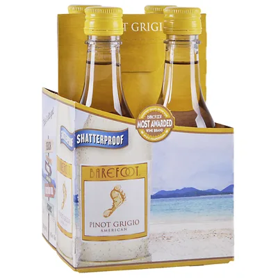 Barefoot Cellars Pinot Grigio White Wine - 4pk/187ml Bottles