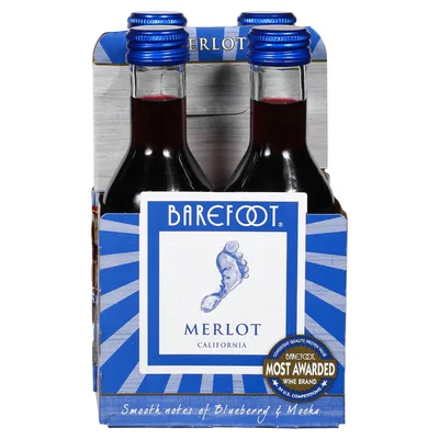 Barefoot Cellars Merlot Red Wine - 4pk/187ml Bottles
