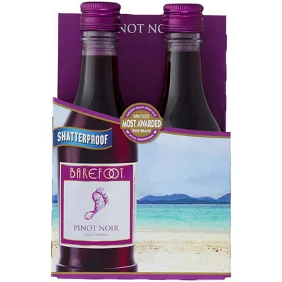 Barefoot Cellars Pinot Noir Red Wine - 4pk/187ml Bottles