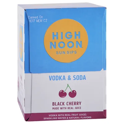 High Noon Hard Seltzer Vodka & Black Cherry 4p Can 12oz