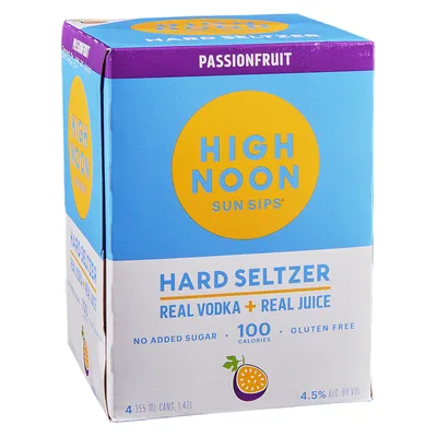 High Noon Passionfruit Vodka Hard Seltzer 355ml Can 4pk