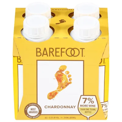 Barefoot Cellars Cardonnay White Wine 200ml 4pk