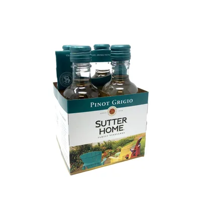 Sutter Home Pinot Grigio California White Wine 4 Bottles/ 187 Ml