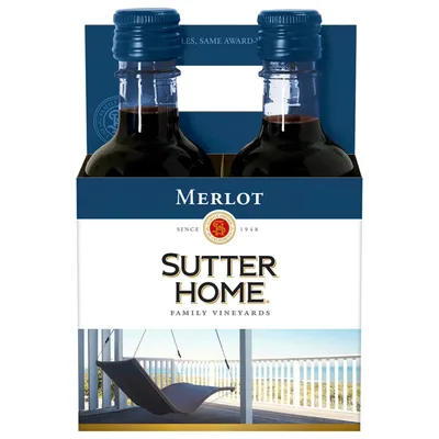 Sutter Home Merlot California Red Wine 4 Bottles/ 187 Ml