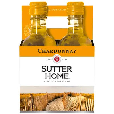 Sutter Home Chardonnay California White Wine 4 Bottles/ 187 Ml